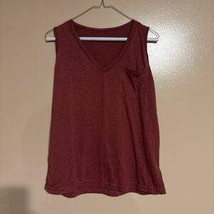 SHEIN Burgundy V-Neck Tank Top